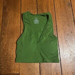 Klassy Network Forest Green V-Neck Tank Top